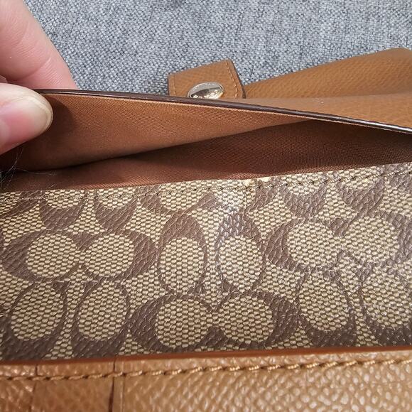 Coach Brown Leather Monogrammed Small Wristlet - Picture 2 of 13